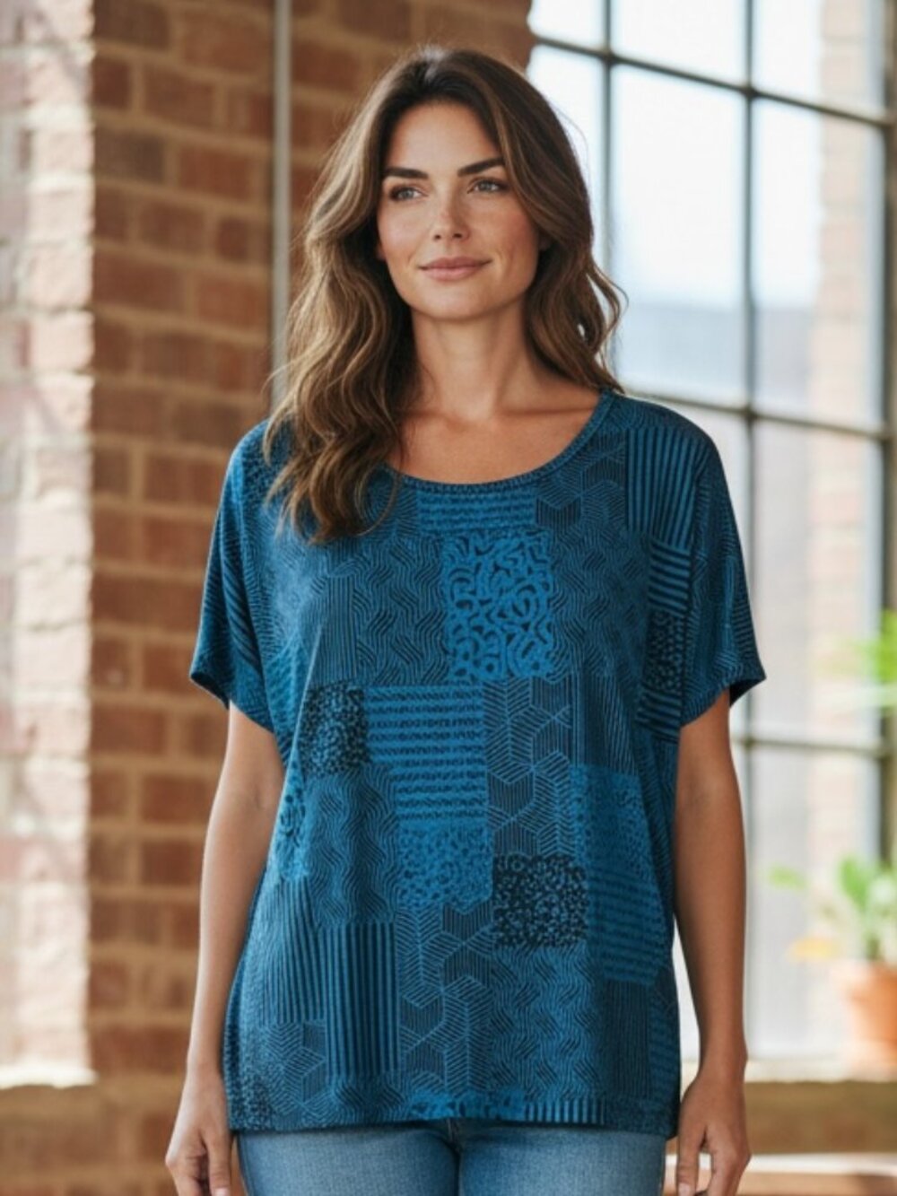 LulaRoe Stretch Athleisure Casual Tunic Tee Top XS Womens Teal Blue-Green 188B‎
